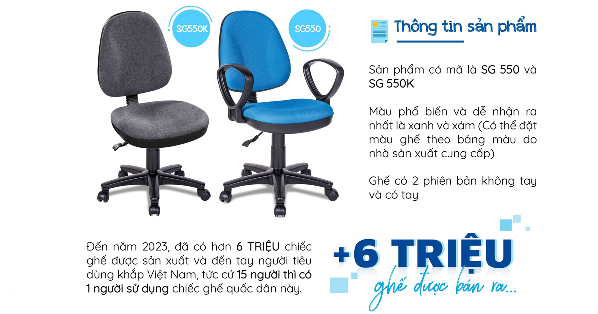 Ghế nhân viên SG550 của nội thất The One là mẫu ghế bán chạy nhất từ trước đến nay.