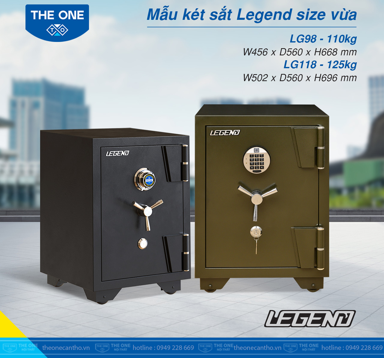 Mẫu két sắt Legend size vừa.