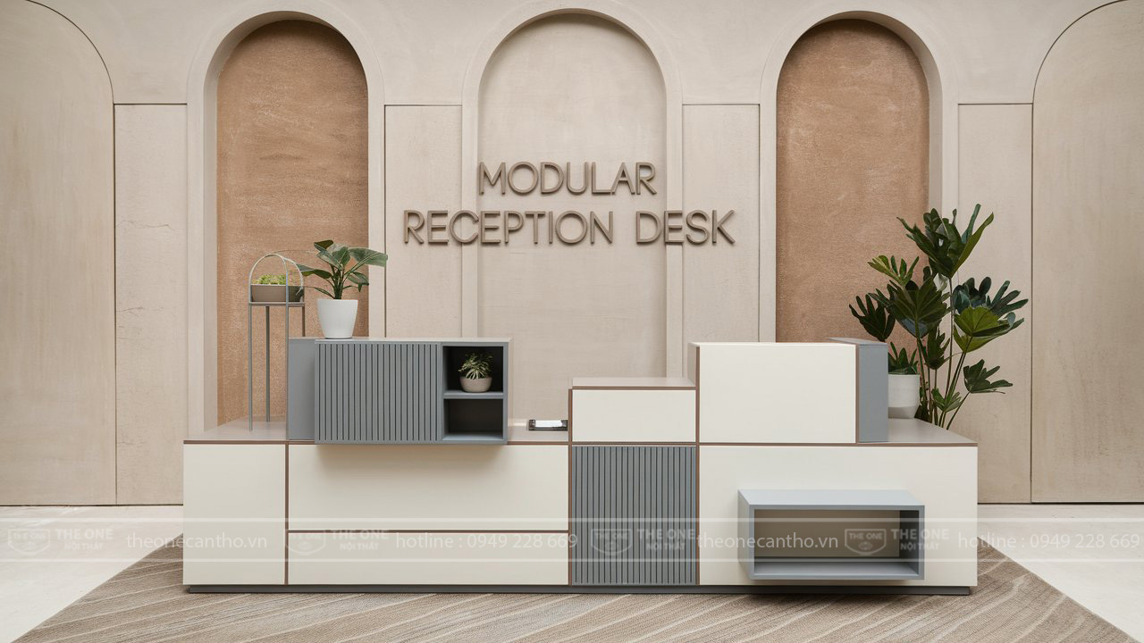 Dạng quầy thiết kế theo dạng Module có thể thay đổi linh hoạt theo nhu cầu sử dụng.