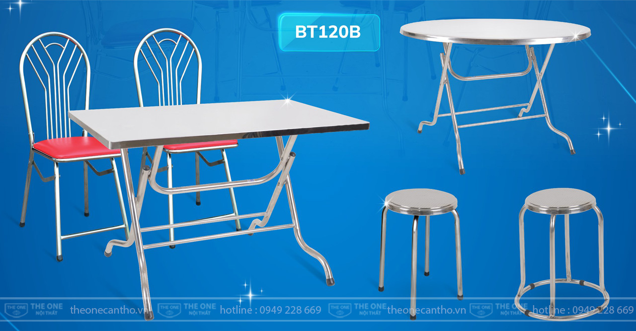 Sản phẩm bàn ghế inox The One.