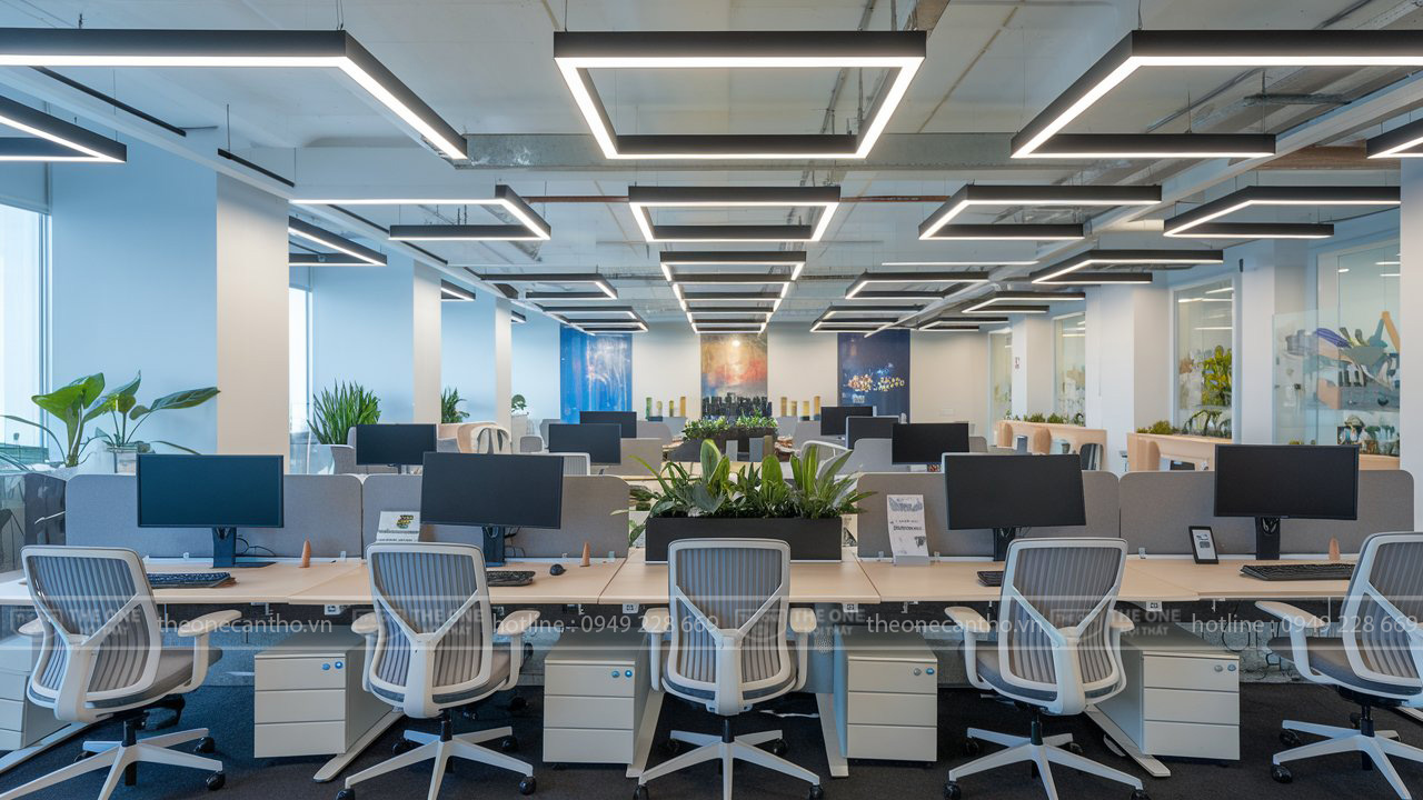 Nội thất văn phòng cho công ty sáng tạo và thiết kế.