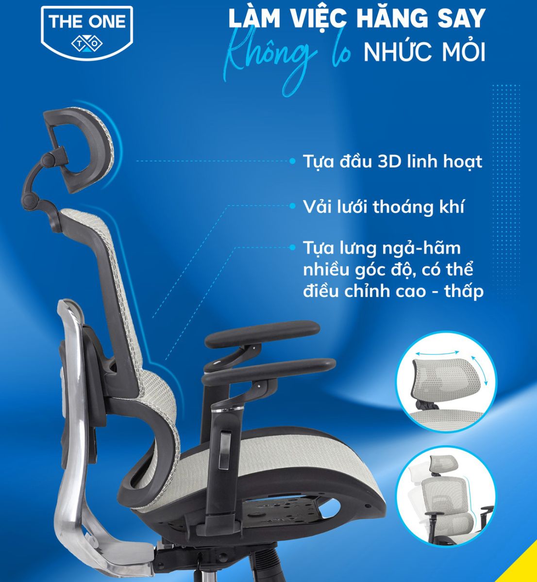Tác dụng của ghế công thái học tới hiệu năng làm việc.