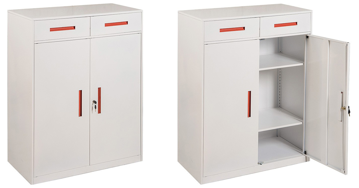 Tủ hồ sơ sắt kết hợp giữa ngăn kéo và cánh mở.