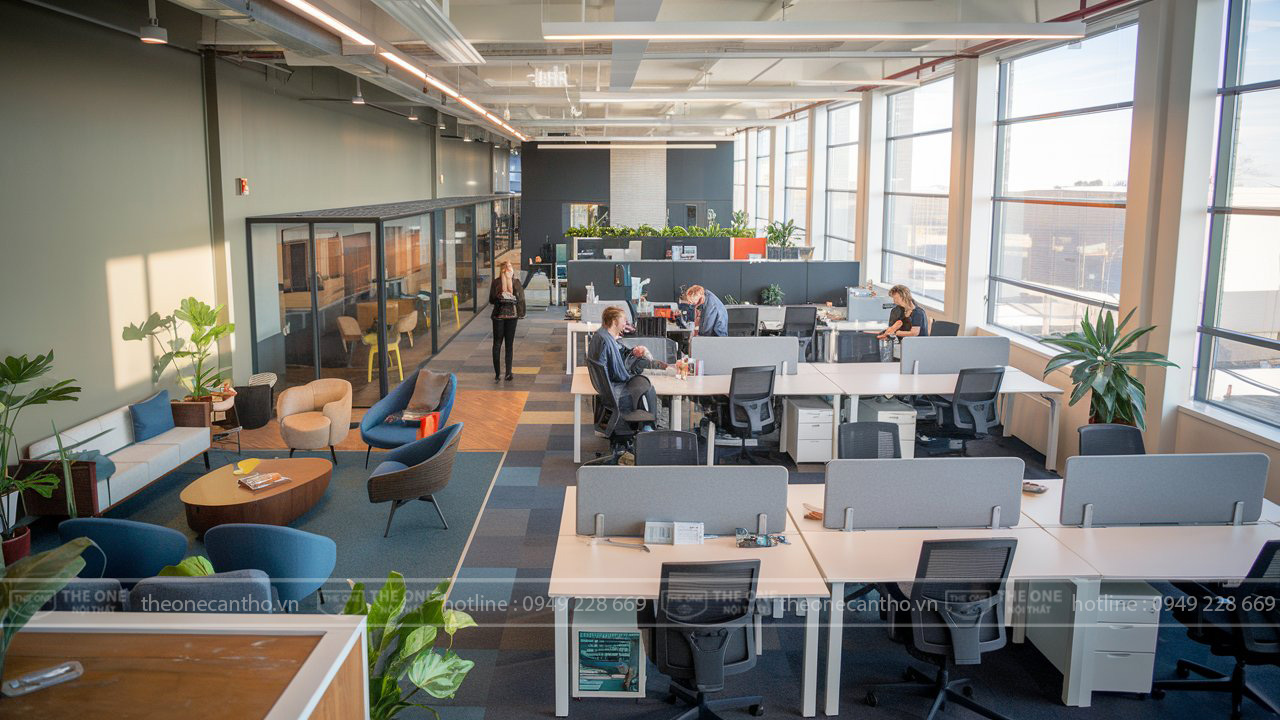 Vách ngăn nỉ cho bàn làm việc văn phòng.